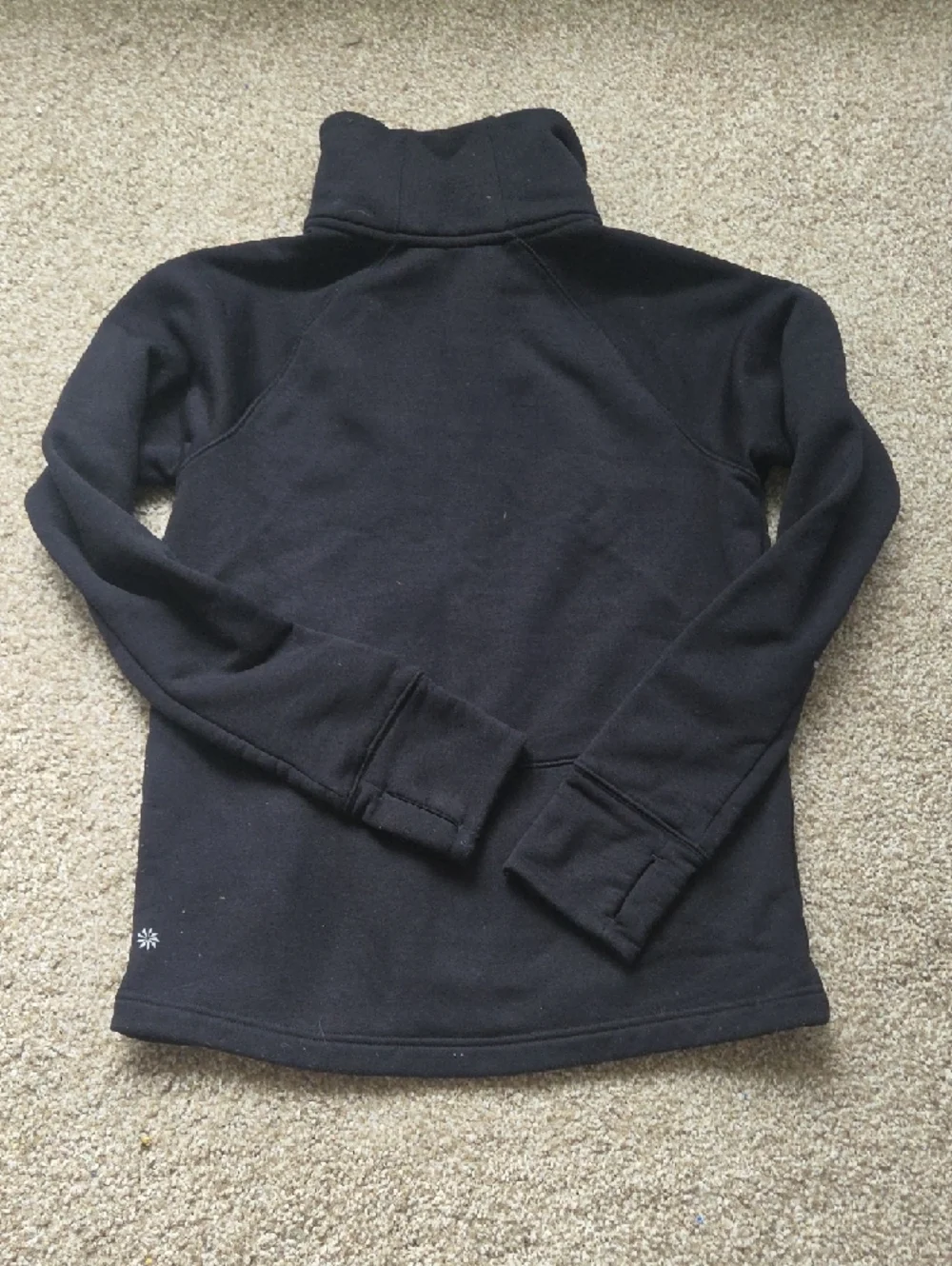 Athleta Black Pullover Hoodie with Branded Neck Print - Picture 4 of 6